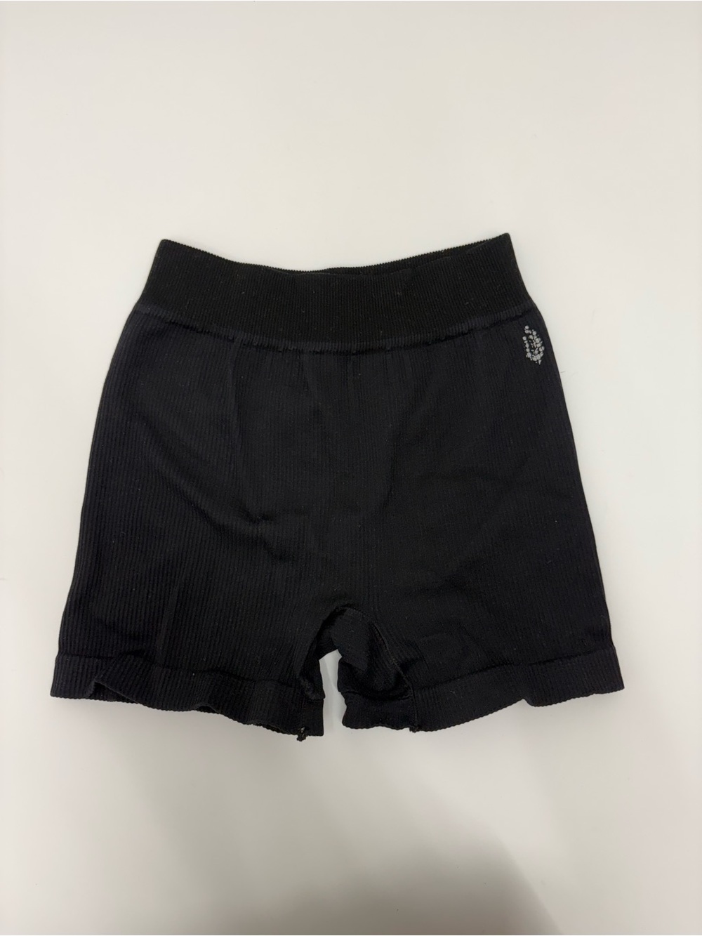 Free People Black Ribbed Bike Shorts
